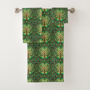 Serviettes avec un motif vibrant d'arbre de vie 