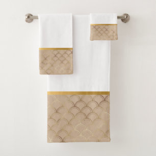 SERVIETTES BEIGE MERMAID SCALE BLANC DE SALLE DE B