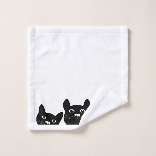Serviettes "Black Cat Face" (Gant de toilette)