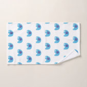 SERVIETTES BLANCHES EN BLEU ÉLÉPHANT (Serviette à main)