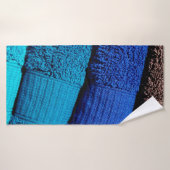 Serviettes bleu turquoise gris (Serviette de bain)