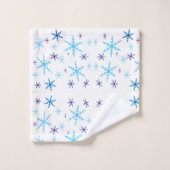 Serviettes bleues et blanches de Bath de motif de (Gant de toilette)