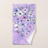 Serviettes de bain à bulles violettes et fleurs de (Serviette à main)