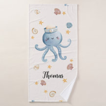 Serviettes de bain à octopus personnalisables