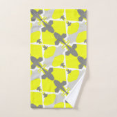 Serviettes de bain Abstrait gris jaune (Serviette à main)