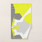 Serviettes de bain Abstrait gris jaune (Serviette à main)