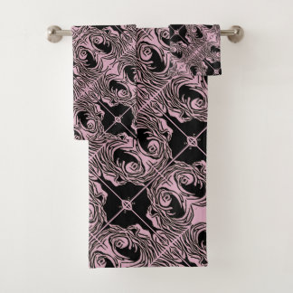 Serviettes de bain Abstraites en violet noir Motif