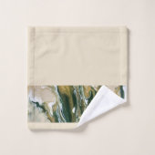 Serviettes de bain Abstraites vertes et bronzantes (Gant de toilette)