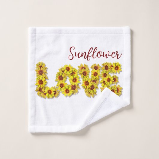 Serviettes de bain Amour Tournesol (Gant de toilette)
