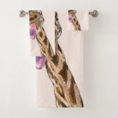 Serviettes de bain amusantes avec Giraffe Joueuse  (En situation)