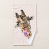 Serviettes de bain amusantes avec Giraffe Joueuse  (Serviette à main)