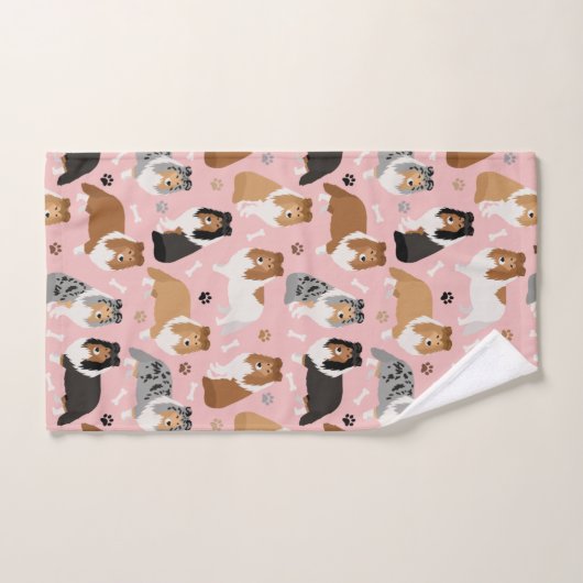 Serviettes de bain avec os et pattes (Serviette à main)