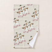 Serviettes de bain beige de Noël, Snowman (Serviette à main)