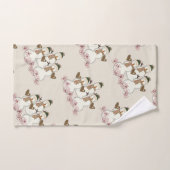 Serviettes de bain beige de Noël, Snowman (Serviette à main)
