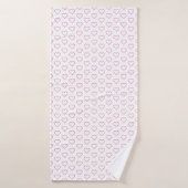 Serviettes de bain blanches avec Coeurs roses - Ch (Serviette de bain)
