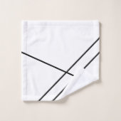 Serviettes de bain blanches avec rayures diagonale (Gant de toilette)