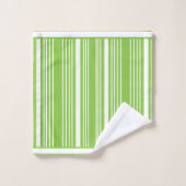Serviettes de bain blanches et chaux vert (Gant de toilette)