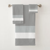 Serviettes De Bain Blanches Gris Gris, Gris Mi-Tig (En situation)