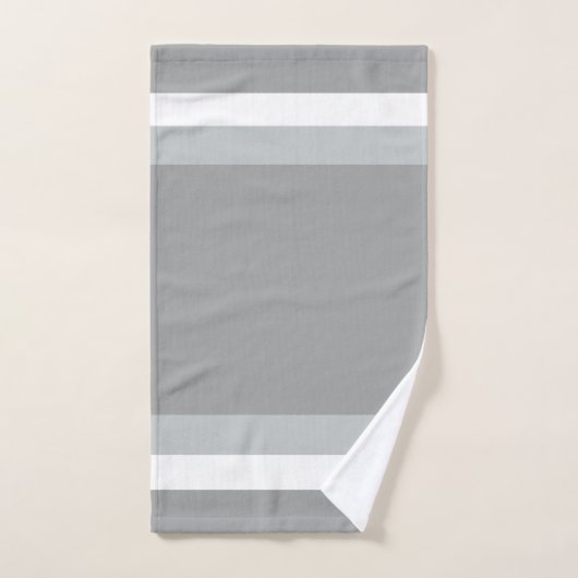 Serviettes De Bain Blanches Gris Gris, Gris Mi-Tig (Serviette à main)