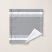 Serviettes De Bain Blanches Gris Gris, Gris Mi-Tig (Gant de toilette)