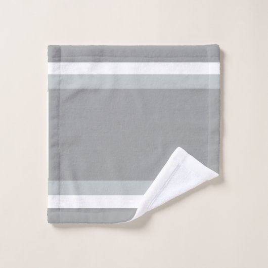 Serviettes De Bain Blanches Gris Gris, Gris Mi-Tig (Gant de toilette)