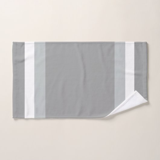 Serviettes De Bain Blanches Gris Gris, Gris Mi-Tig (Serviette à main)