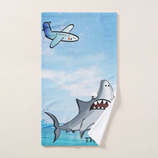 Serviettes de bain bleu requin (Serviette à main)
