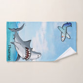 Serviettes de bain bleu requin (Serviette à main)