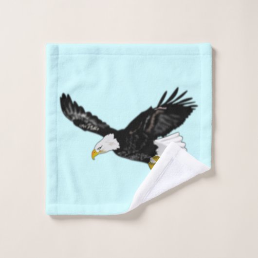 Serviettes de bain bleues à aigle bleu gonflable - (Gant de toilette)