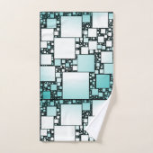Serviettes De Bain Carrées Turquoise (Serviette à main)