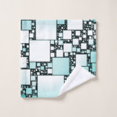 Serviettes De Bain Carrées Turquoise (Gant de toilette)