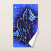 Serviettes De Bain Cheval Courant Dans La Nuit Ble (Serviette à main)