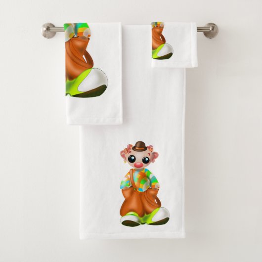 Serviettes de bain clown Circus - Personnalisable (En situation)