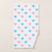 Serviettes de bain coeurs de fierté trans (Serviette à main)