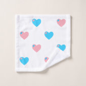 Serviettes de bain coeurs de fierté trans (Gant de toilette)