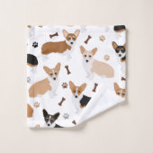 Serviettes de bain Corgi Dog Paws et os (Gant de toilette)