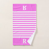 Serviettes De Bain Coutume Rose/Blanc (Serviette à main)