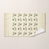 Serviettes de bain Crème Feuille moderne & Motif T (Serviette à main)