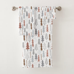 Serviettes de bain d'arbres d'hiver