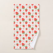 Serviettes de bain de fraises et de coeurs (Serviette à main)