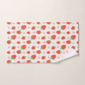 Serviettes de bain de fraises et de coeurs (Serviette à main)