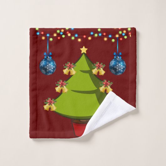 Serviettes de bain de Noël, Arbre de Noël (Gant de toilette)