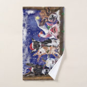 Serviettes de bain de Noël avec Bonne fête des ani (Serviette à main)
