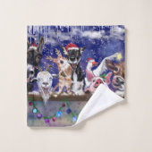 Serviettes de bain de Noël avec Bonne fête des ani (Gant de toilette)