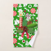 Serviettes de bain de Noël, bougie de Noël (Serviette à main)