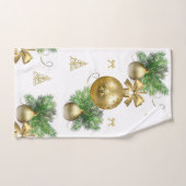Serviettes de bain de Noël, Boules d'or (Serviette à main)