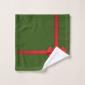 Serviettes de bain de Noël, Bow rouge (Gant de toilette)