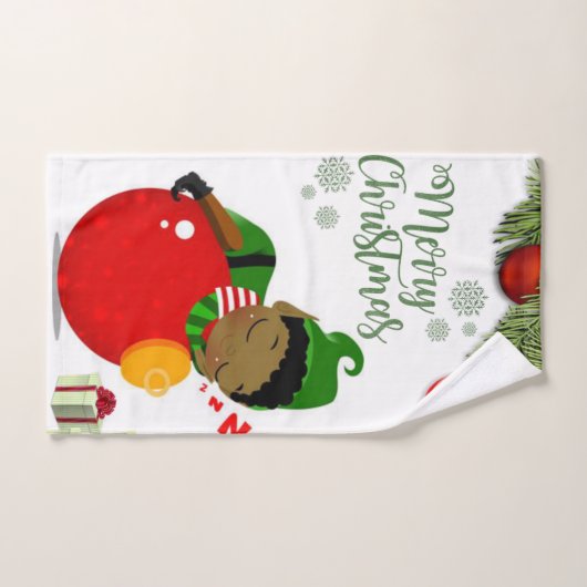 Serviettes de bain de Noël, Elfe (Serviette à main)