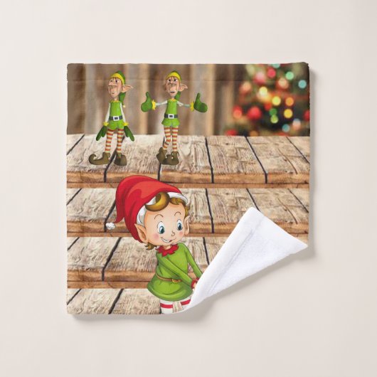 Serviettes de bain de Noël, Elfe (Gant de toilette)