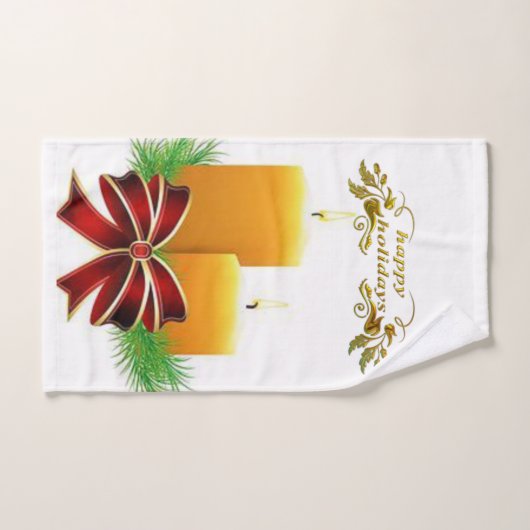 Serviettes de bain de Noël, Joyeuses vacances (Serviette à main)